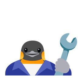 penguin and hammer and wrench