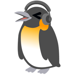penguin and headphone