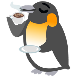 penguin and hot beverage