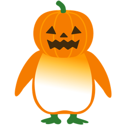 penguin and jack-o-lantern