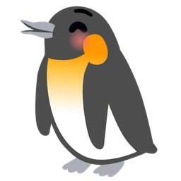 Penguin and Kissing face with closed eyes