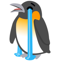 penguin and loudly crying face