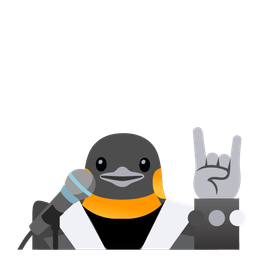 penguin and microphone