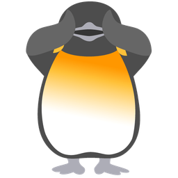 penguin and see-no-evil monkey