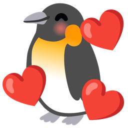 Penguin and Smiling face with hearts