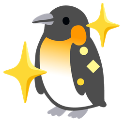 penguin and sparkling heart
