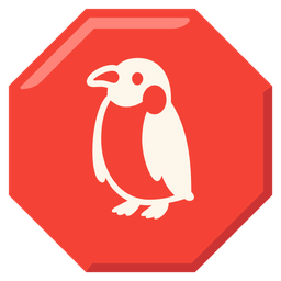 penguin and stop sign