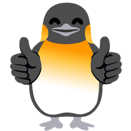 penguin and thumbs up