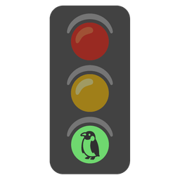 penguin and vertical traffic light