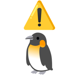 penguin and warning