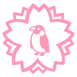 penguin and white flower