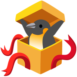 penguin and wrapped gift