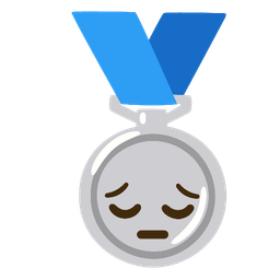 pensive face and 2nd place medal