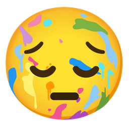 pensive face and artist palette