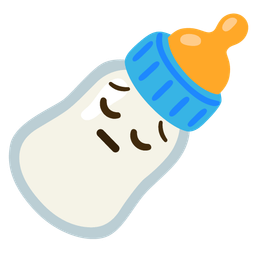 pensive face and baby bottle