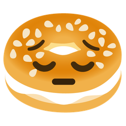 pensive face and bagel