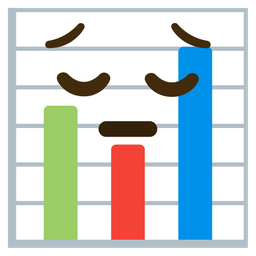 pensive face and bar chart