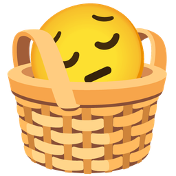 pensive face and basket