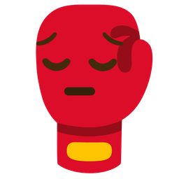 pensive face and boxing glove