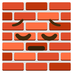 pensive face and brick