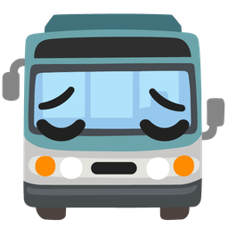 pensive face and bus