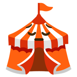 pensive face and circus tent