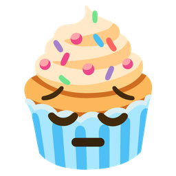 pensive face and cupcake