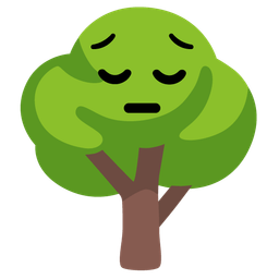 pensive face and deciduous tree