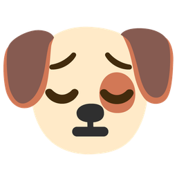 pensive face and dog face