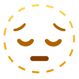 pensive face and dotted line face