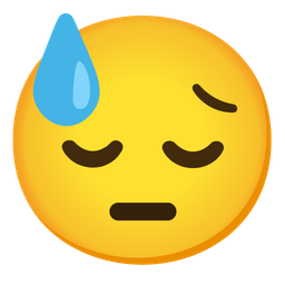 pensive face and downcast face with sweat