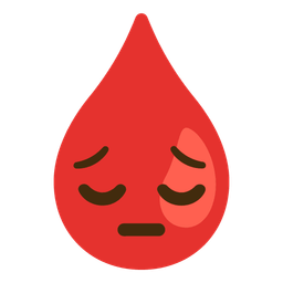 pensive face and drop of blood