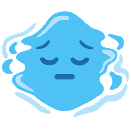 pensive face and droplet