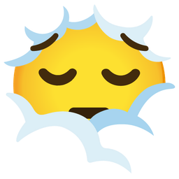 pensive face and face in clouds