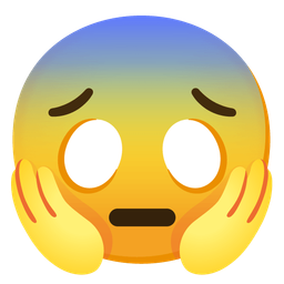 pensive face and face screaming in fear