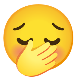 pensive face and face with hand over mouth