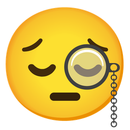 pensive face and face with monocle