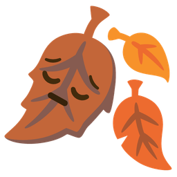 pensive face and fallen leaf