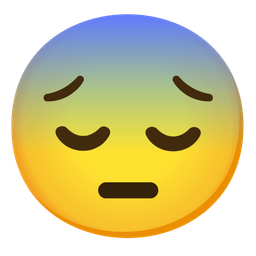 pensive face and fearful face