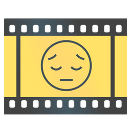 pensive face and film frames