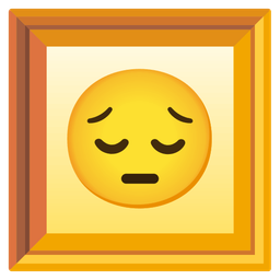 pensive face and framed picture