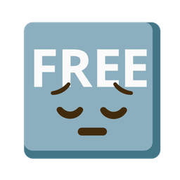 pensive face and FREE button