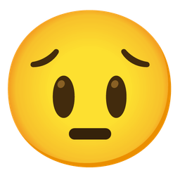 Pensive face and Grinning face with big eyes