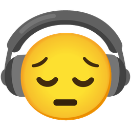 pensive face and headphone