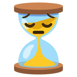 pensive face and hourglass not done