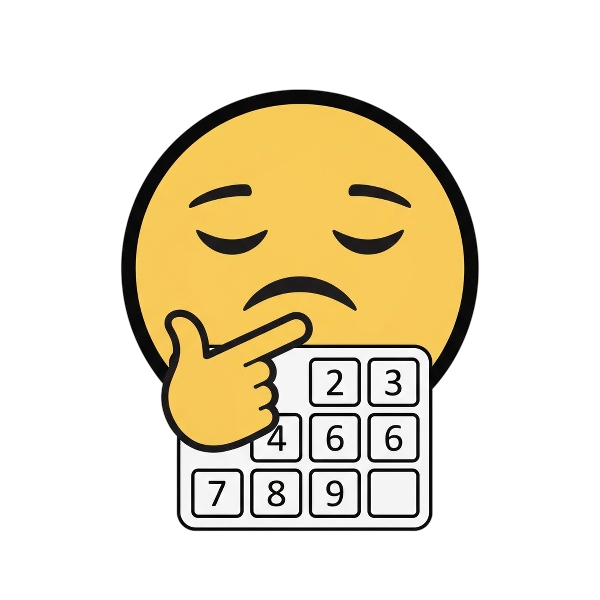 Pensive face and Input numbers