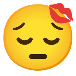 pensive face and kiss mark