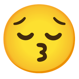 Pensive face and Kissing face with smiling eyes