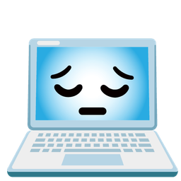 pensive face and laptop