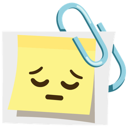 pensive face and linked paperclips